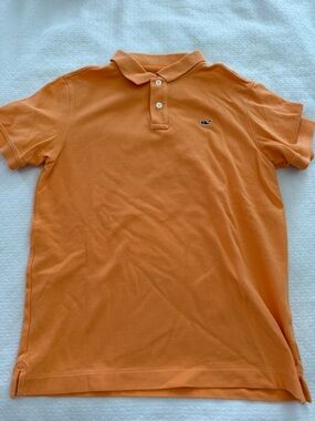 Vineyard Vines boys m 12/14 Orange Polo Shirt